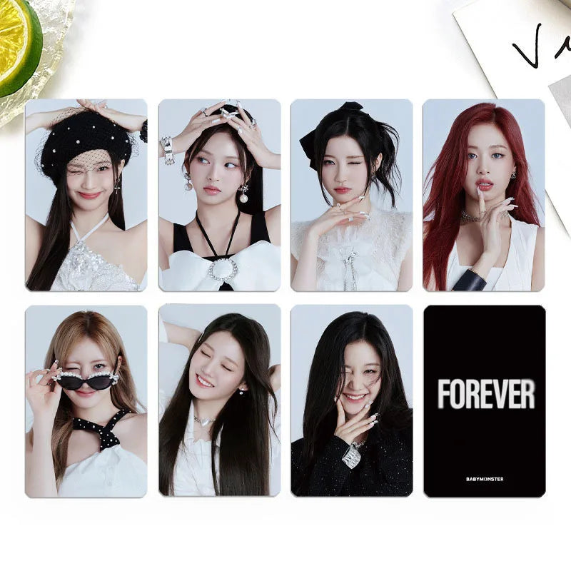 8pcs/set KPOP BABYMONSTER Album HAPPY 1000 DAYS LOMO Card Tea Lu Bao Monster Photo Card AHYEON HARAM RORA RUKA ASA Postcard SS69 7.69 XY-XK-BAB03