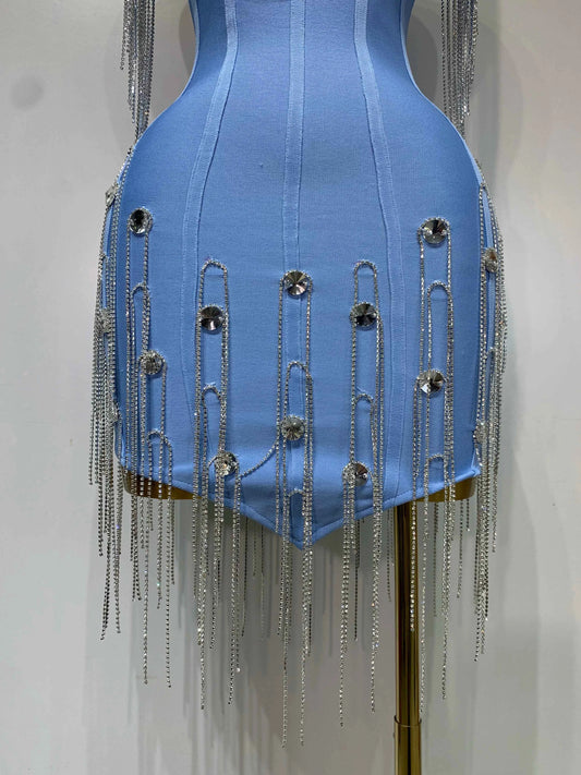 Women Sexy Backless Spaghetti Strap Bodycon Sleeveless Bandage Dress 2025 Elegant Prom Gown Club Evening Party Birthday Dresses