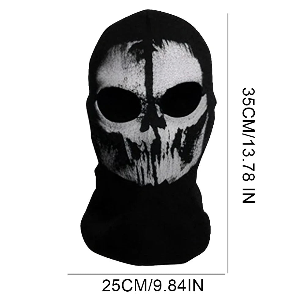 Ghost Skull Balaclava Full Face Mask for Cosplay & Cycling