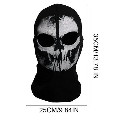 Ghost Skull Balaclava Full Face Mask for Halloween Cosplay and Cycling