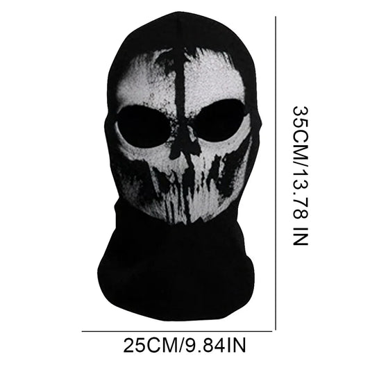 Ghost Skull Balaclava Full Face Mask for Halloween Cosplay and Cycling