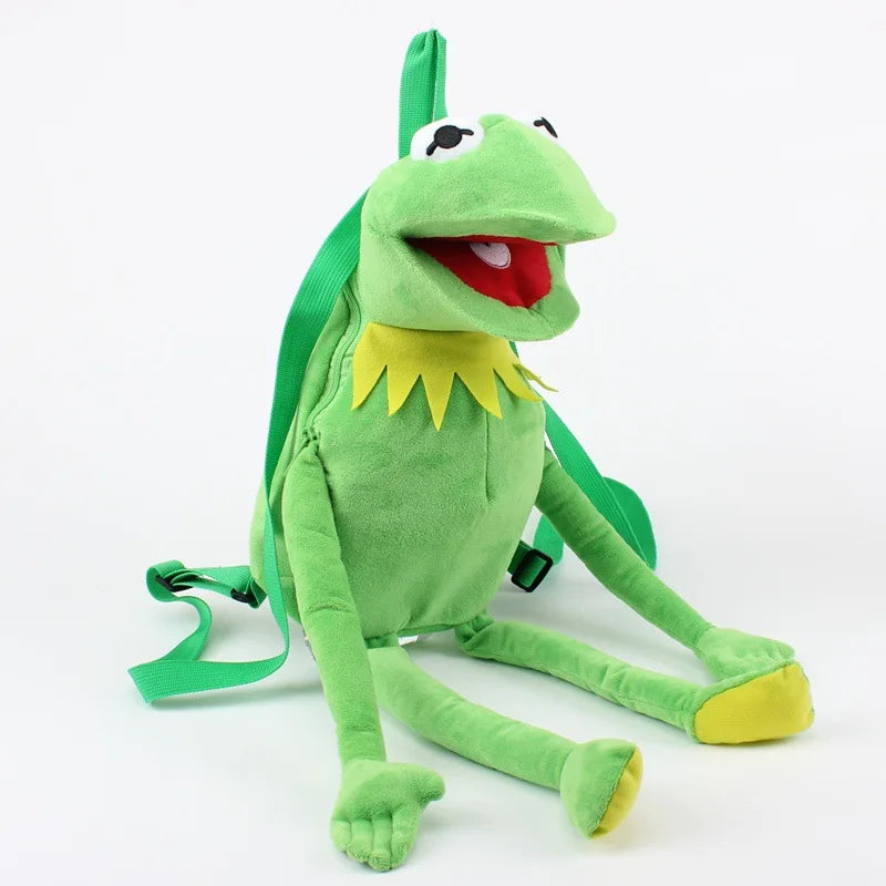 Anime Kermit The Frog Funny Kawaii Plush Doll Hand Puppet Schoolbag Frog Cute Plush Toy Ventriloquist Performance Props For Baby