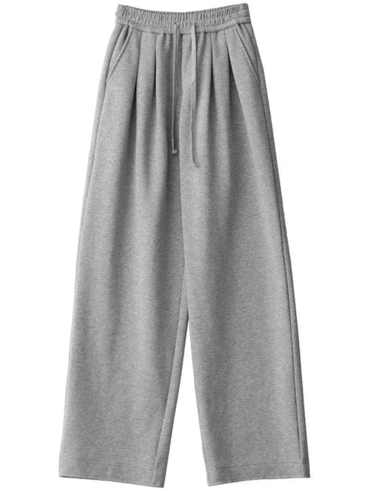 CHIC VEN Women's Pant Streetwear Solid Loose New Drawstring Sports Casual Trousers High Waisted Pants Autumn Winter 2025