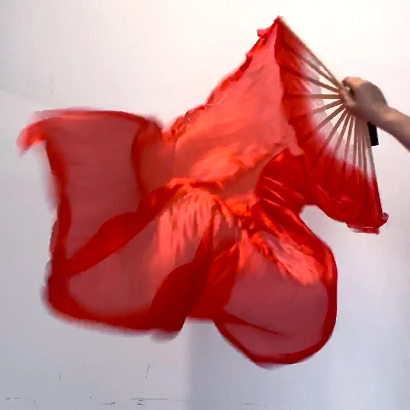150cm Long Silk Veil Fan With LED Light Bamboo Silk Fan Practice and Stage Performance Dance Costumes Belly Dance Accessories SS69