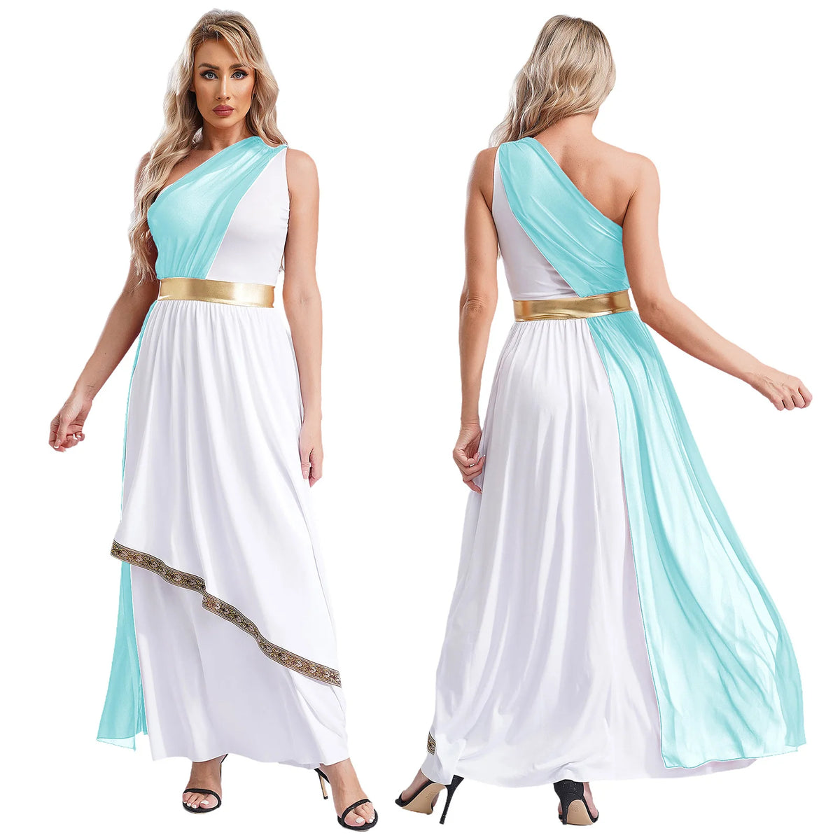 Women's Greek Goddess One-Shoulder Tunic Dress