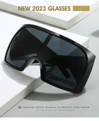Oversized Punk Shield Sunglasses Women Men Big Frame 2024 Luxury Brand Steampunk Mask Sun Glasses For Ladies Sports Goggle UV400 SS69