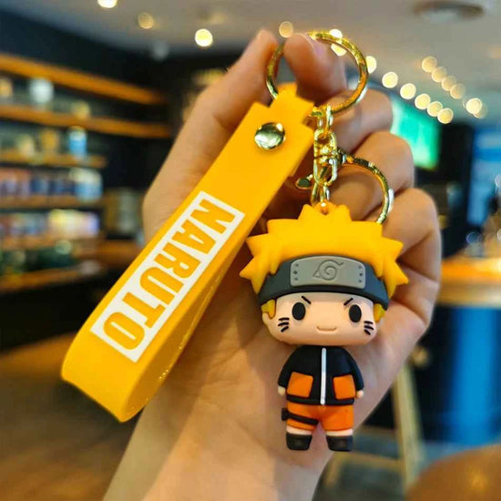 Anime Naruto Keychain Fashion Jewelry Cartoon Figure 7CM PVC Keyring Uzumaki Kakashi Action Figures for Men Women Bag Pendant