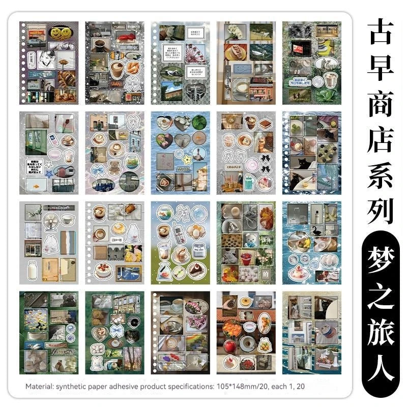 45pcs Japanese Retro Early Style Manga Cut Film Sticker Book Kawaii Girl Scrapbook Journal DIY Deco Cute Showa Phone Case Decals SS69 13.69 Traveler 20sheets