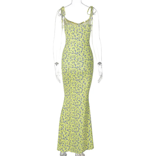 Hugcitar Women Elegant Floral Beach Vacation Bodycon Streetwear Long Dress 2026 Summer Clothes Wholesale Items For Business