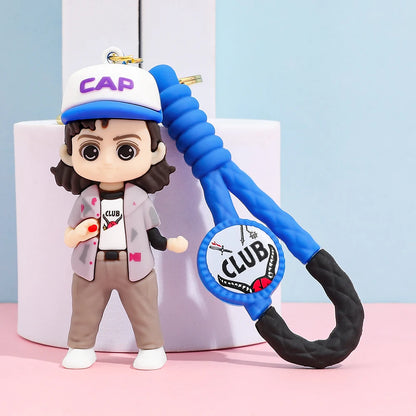 2026 New Fashion Bag Accessories The Horror TV Keychain Mike Will Demogorgon With Strings Rope For Female Children Birthday Gift