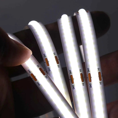 DC 5V USB COB Strip 3MM 5MM 8MM White/Pink/Red/White/Yellow/Yellow/Ice Blue/Green Flexible Ribbon Rope Home Decor TV Backlight