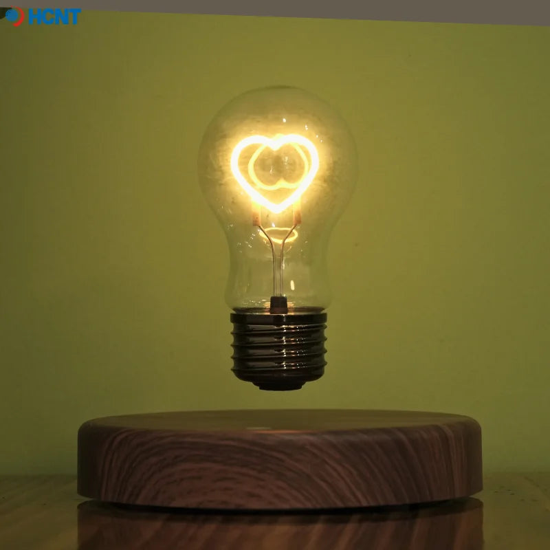 HCNT Magnetic Levitating Light Bulb Desk Lamp with Rotating Heart Bulb