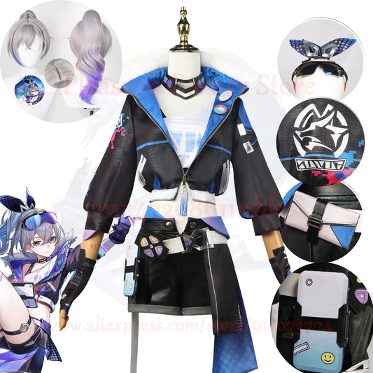 Silver Wolf Cosplay Costume Set Honkai Star Rail Unisex Polyester Uniform