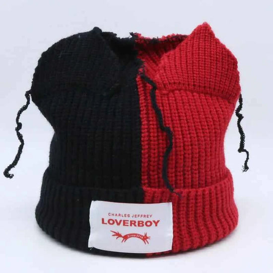 Long fox Ears Knitted Hat Men Women Rabbit Ear Warm Crochet Beanies Kpop Hip Hop Hat Winter Skullies Cap Y2k Christmas Gifty