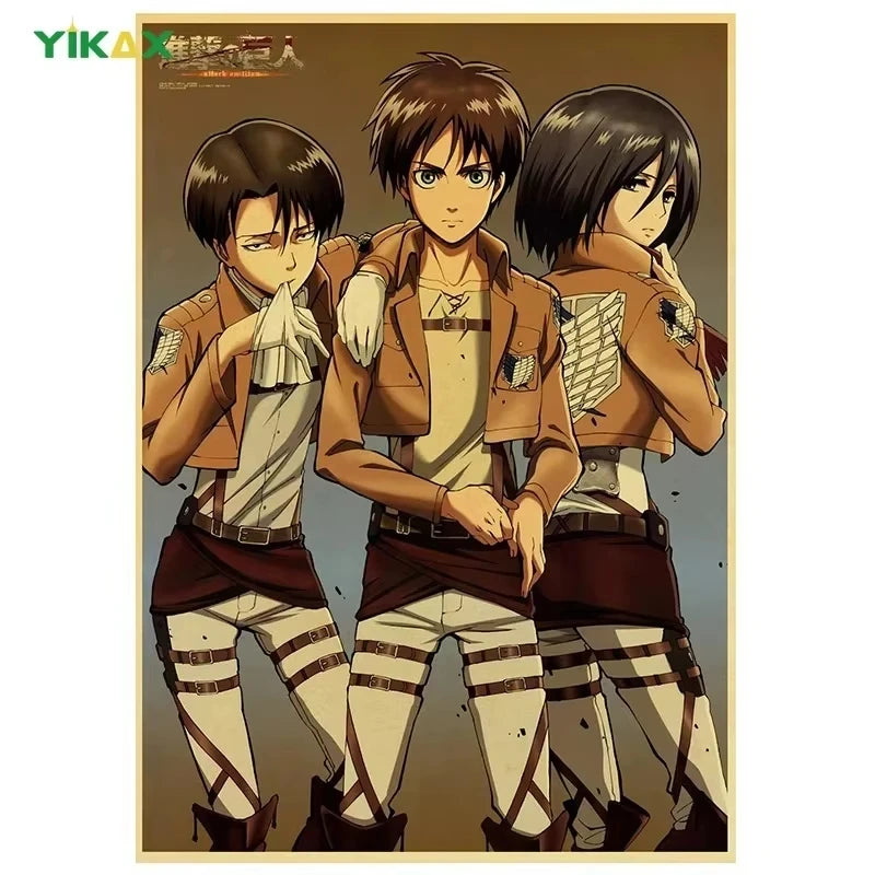 JOJO Retro Kraft Paper Anime JoJo's Bizarre Adventure Posters Decoration Pictures Room Wall Kawaii Bedroom Decoration Home
