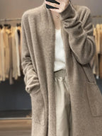 Merino Wool V-Neck Cardigan - Women's Loose Knit Sweater