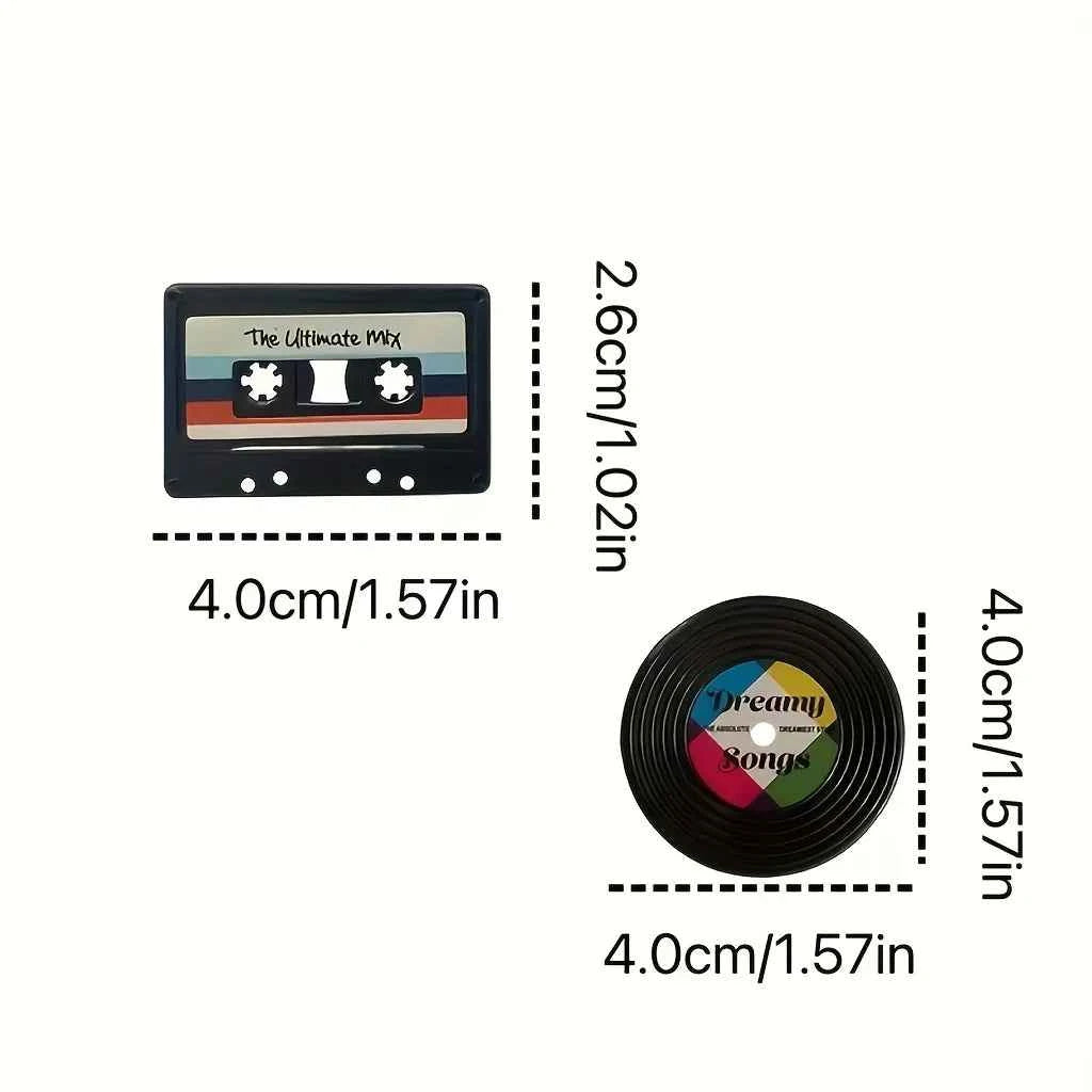 8pcs nostalgic cassette record Magnet set Decorative magnetic fridge Magnets, retro cassette record fridge magnets