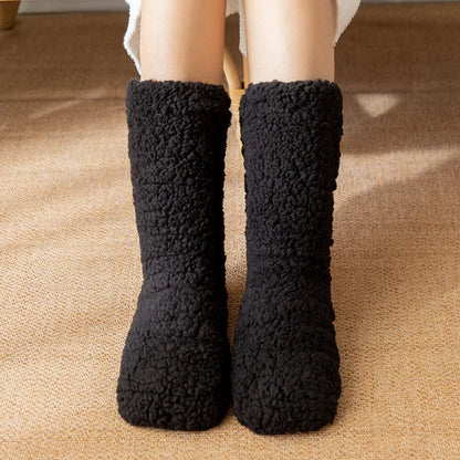 Thickened Thermal Socks Women Winter Warm Home Soft Thickened Plus Velvet Sleeping Anti Slip Floor Slipper Sock Halloween Gift