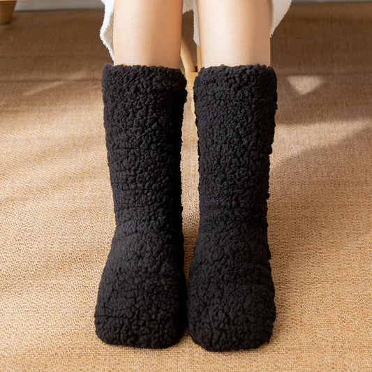 Thickened Thermal Socks Women Winter Warm Home Soft Thickened Plus Velvet Sleeping Anti Slip Floor Slipper Sock Halloween Gift