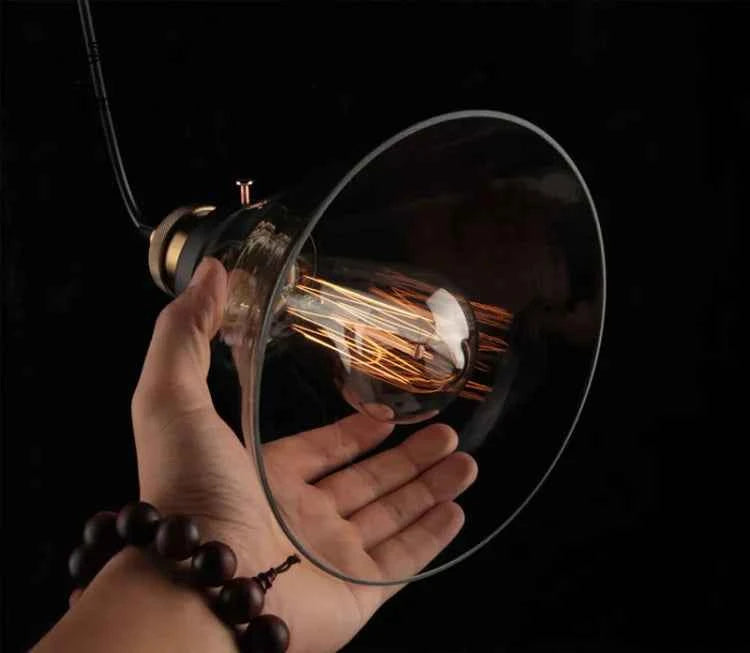 The Nordic Loft Modern Bedroom Pendant Lamp with Clear Gray Amber Vintage Pendant Lights Dining Glass Hanging Light Fixtures