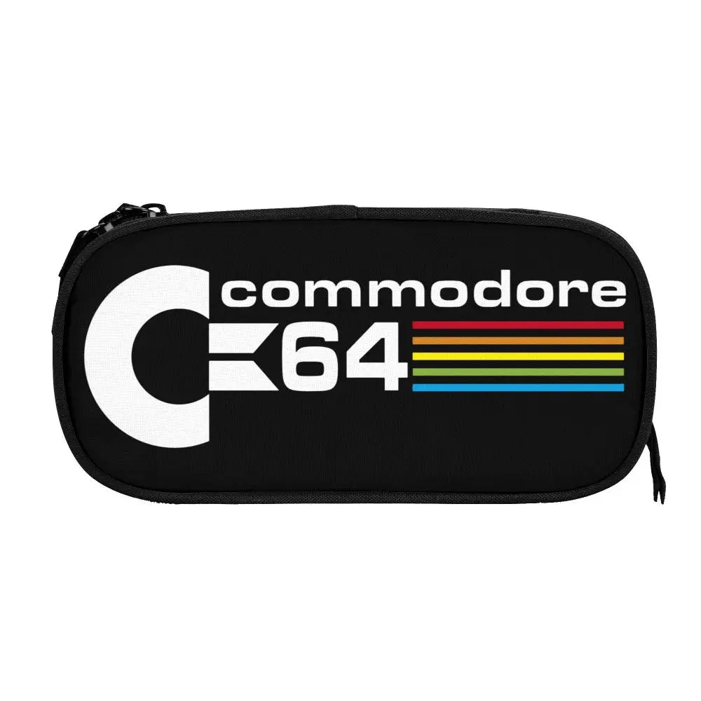 Custom Kawaii Retro Commodore 64 Pencil Case for Girls Boys C64 Amiga Computer Large Capacity Pen Box Bag Stationery SS69
