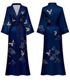 Women's Long Silk Satin Kimono Robe - Lightweight & Soft