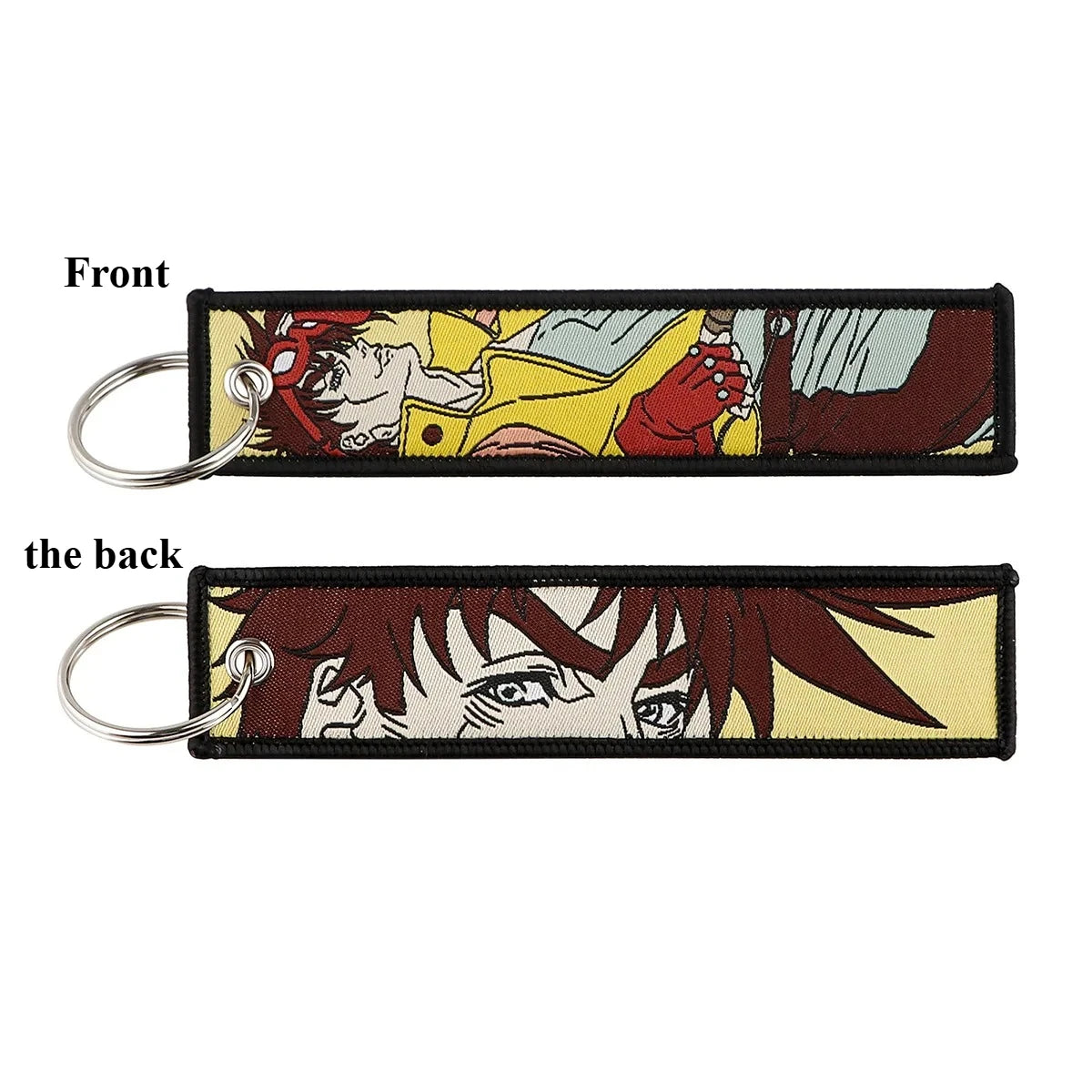 Sword Wind Legend Anime JOJO Wonderful Adventure Weaving Mark Keychain Sword Wind Legend Decorative Chain Fabric Key Pendant