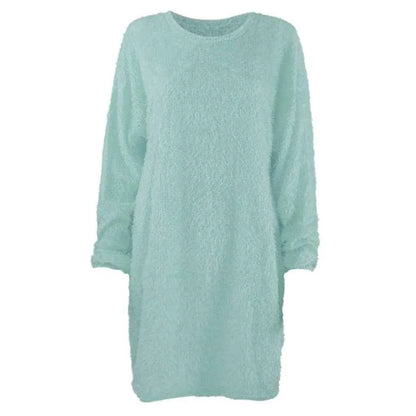 Women Winter Sweater Knit Crewneck Warm Long Sleeve Casual Sweatshirts Dress Elegant Women'S Dresses For Party Vestidos Mujer