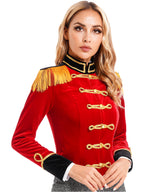 Women Circus Ringmaster Costume Showman Majorette Tassel Tailcoat Jacket Halloween Carnival Lion Tamer Cosplay Costumes