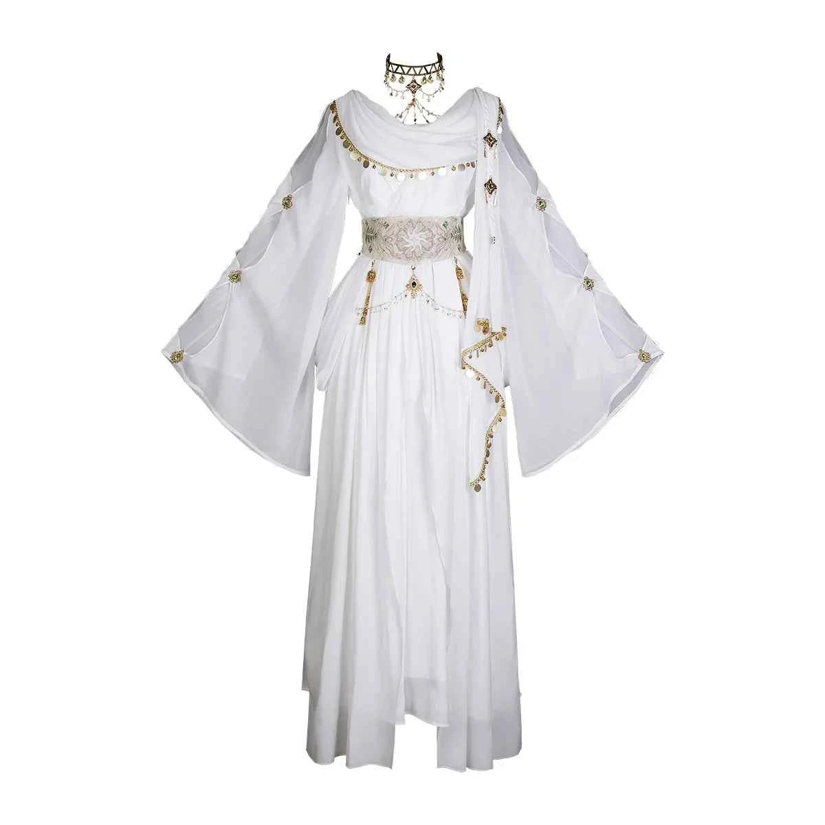 Greek Goddess Wandering Style National Style Han Element Lolita Strap Fairy Dress White Dress Women Clothing