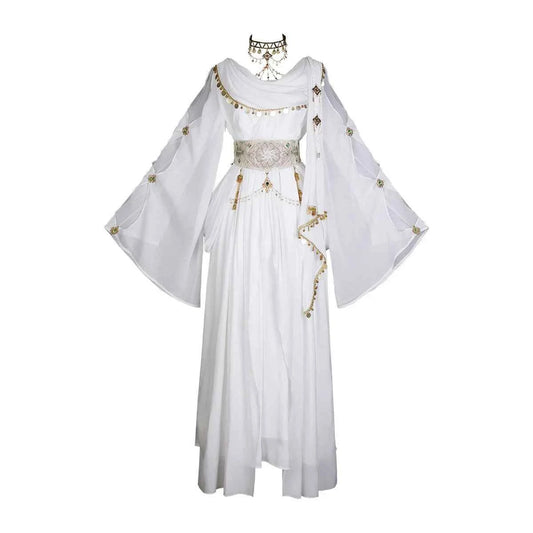Greek Goddess Wandering Style National Style Han Element Lolita Strap Fairy Dress White Dress Women Clothing