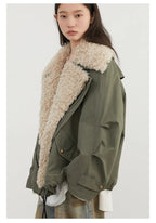 CHIC VEN Women's Cotton Motorcycle Jacket - Loose Casual Autumn Winter