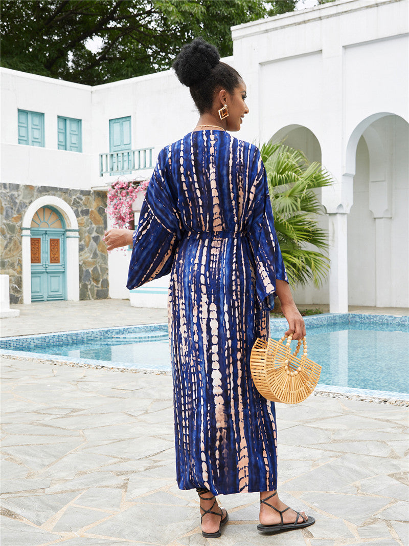 Tie Dye Kimono Swimsuit Cover-Up for Women - Flowy Rayon Beach Dress