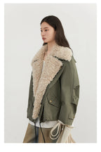CHIC VEN Women's Cotton Motorcycle Jacket - Loose Casual Autumn Winter