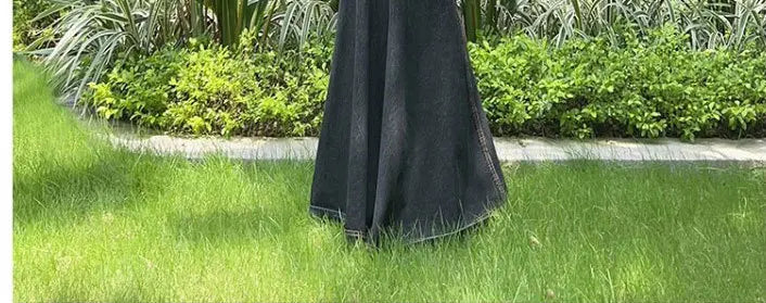 Maxi Skirt Women Casual Mermaid Streatwear High Waist Zipper Denim Skirts Y2k Streetwear Loose Long Mom Jeans Ankle Lenth Summer - SS69