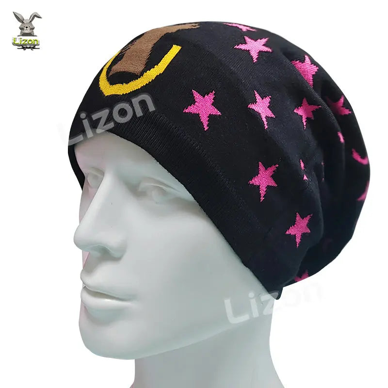 JoJo's Bizarre Adventure Cosplay Johnny Joestar Beanies Star Hat Steel Ball Run Johnny Joestar Cosplay Woolen Hat