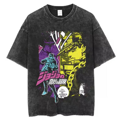 Jojo Bizarre Adventure High Quality Cotton Tshirt Harajuku Streetwear Japanese Men Top Comic Y2k Anime Man Clothing SS69 13.69 xuehua-93631 / L