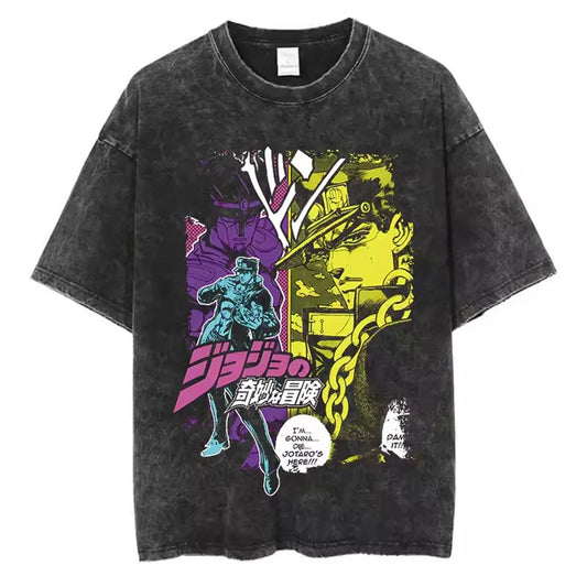 Jojo Bizarre Adventure High Quality Cotton Tshirt Harajuku Streetwear Japanese Men Top Comic Y2k Anime Man Clothing SS69 13.69 xuehua-93631 / L