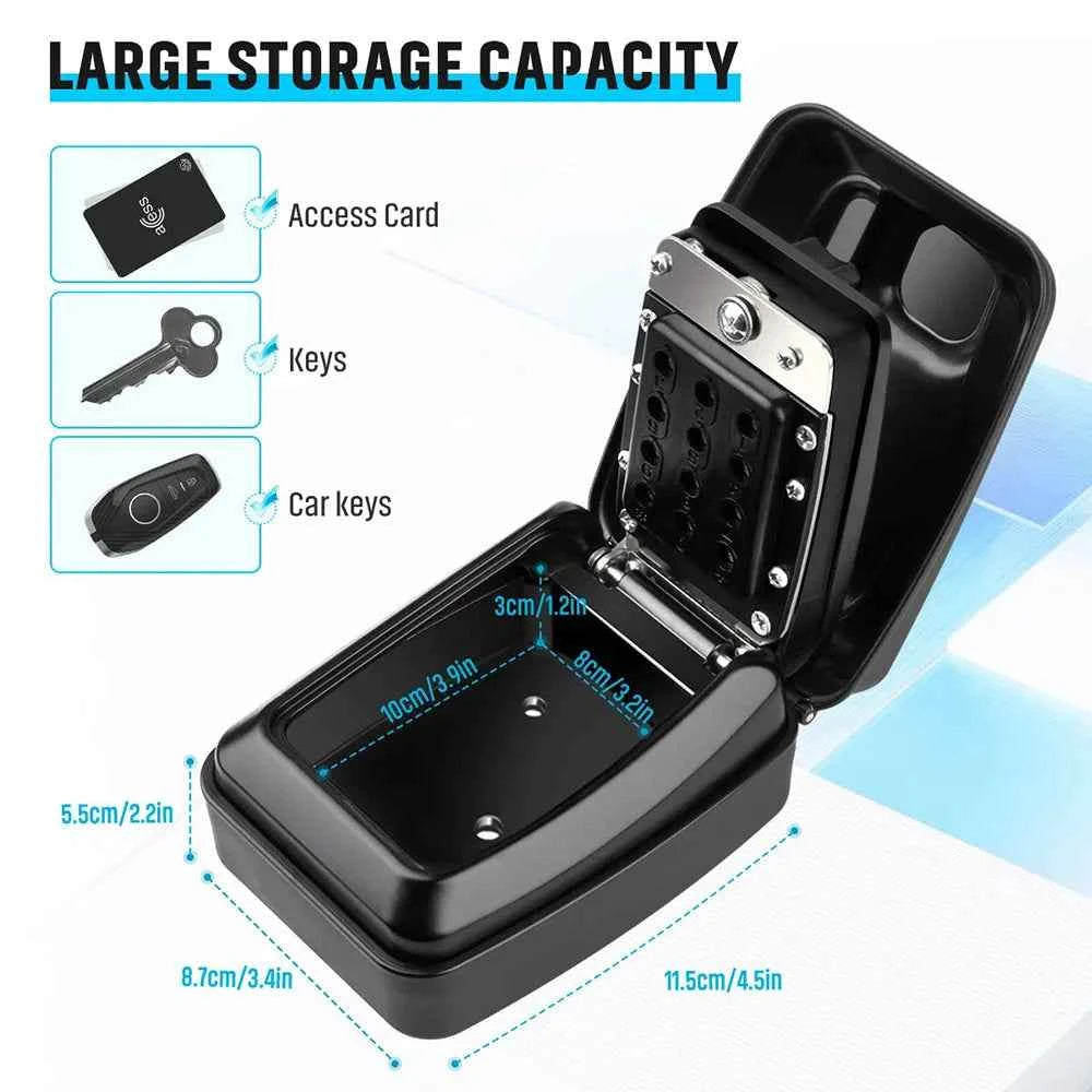 Waterproof Wall Mounted Key Safe Box Anti-theft Key Storage With Combination Password Lock Homestay Office Home Indoor Outdoor