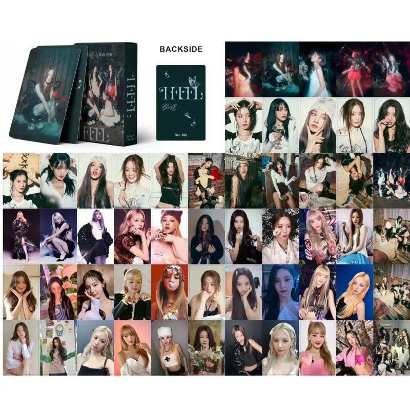 KPOP 55cards/set (G) I-DLE Album Card I FEEL Album GIDLE Ye Shuhua MINNIE Printed Photo Card LOMO Card Gift For Girls Collection SS69