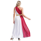 Womens Ancient Greek Princess Dress Goddesses Toga Costume for Halloween Carnival Party Deity Queen Cosplay Chiffon Robe Gown
