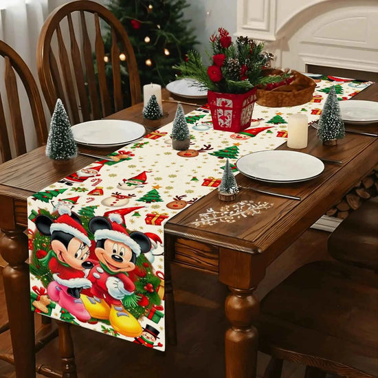 1 Piece of Disney Mickey Mouse Patterned Rectangular Tablecloth, Suitable for Dining Tables, Family Gatherings, Home Decoration, Christmas Decoration
