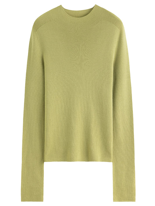 DUSHU Seamless Half-high Collar Pure Wool Pullovers Women Plus Size Autumn Winter Bottoming Sweater Solid Soft Breathable Tops