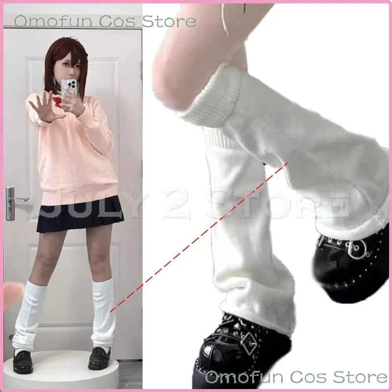 Momo Ayase Cosplay Costume Wig Anime Dandadan School JK Uniform Earrings Pink Sweater Skirt Halloween Party Women