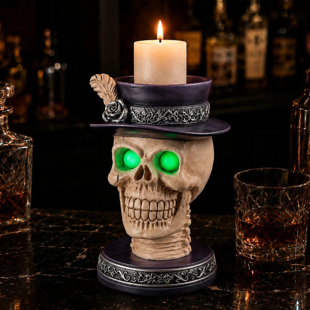 Halloween Pumpkin Candy Bowl with Witch Hat, Light Up Jack O Lantern Decoration, Spooky Tabletop Storage Container for Home Party Decor