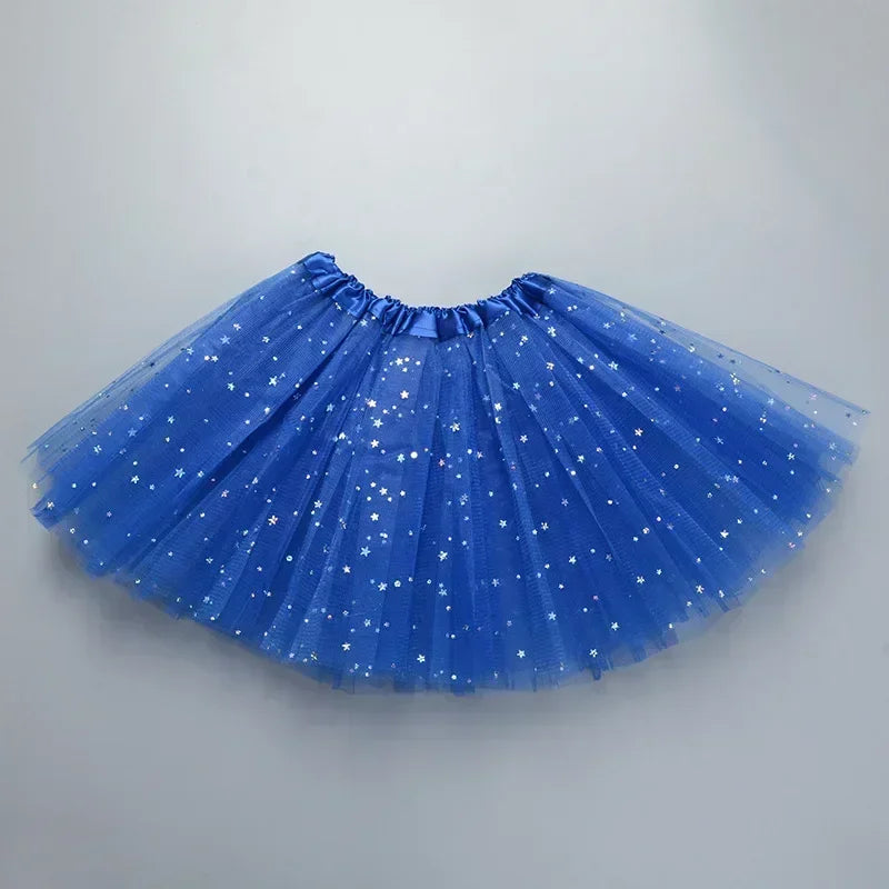 XMOMISEL Girls Sequined Star Tulle Tutu Skirt