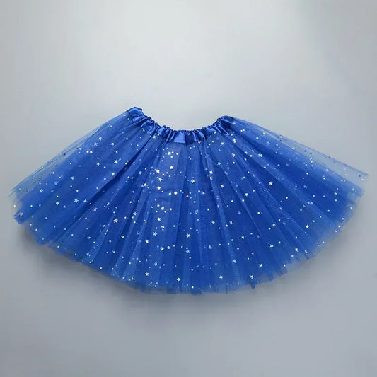 XMOMISEL Girls Sequined Star Tulle Tutu Skirt A-Line Mini Dancewear