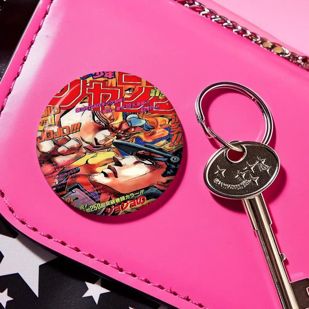 Anime JoJo Bizarre Adventure Soft Button Pin Round Metal Badge Lapel Pin Parts Gift Friends Kid Jewelry