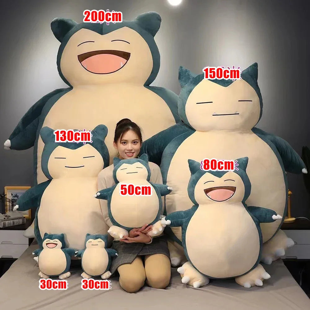 30/200cm Huge Pokemon Snorlax Anime Plush Toys Big Pokémon Plushie Kawaii Semi-finished Leather Holster Pillow Gift for Children SS69