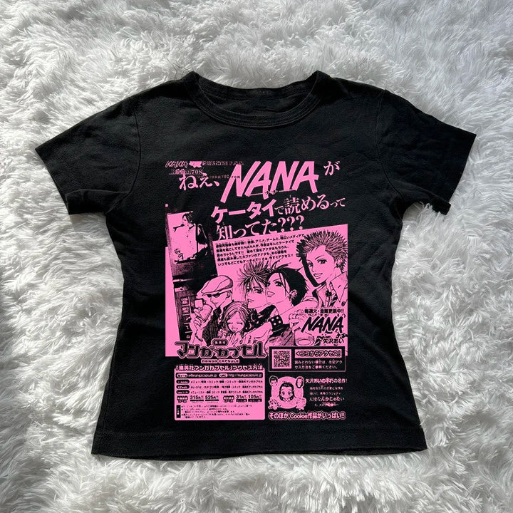 Y2k Nana Osaki Graphic T Shirts  Casual Harajuku Streetwear Japanese Clothes Fashion Rock Punk Sleeveless Tanks & Camis Coquette SS69 15.69 Black2 / M